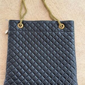 Clare V Delphine Black Quilted Leather Bag Tote Purse - Excellent Condition
